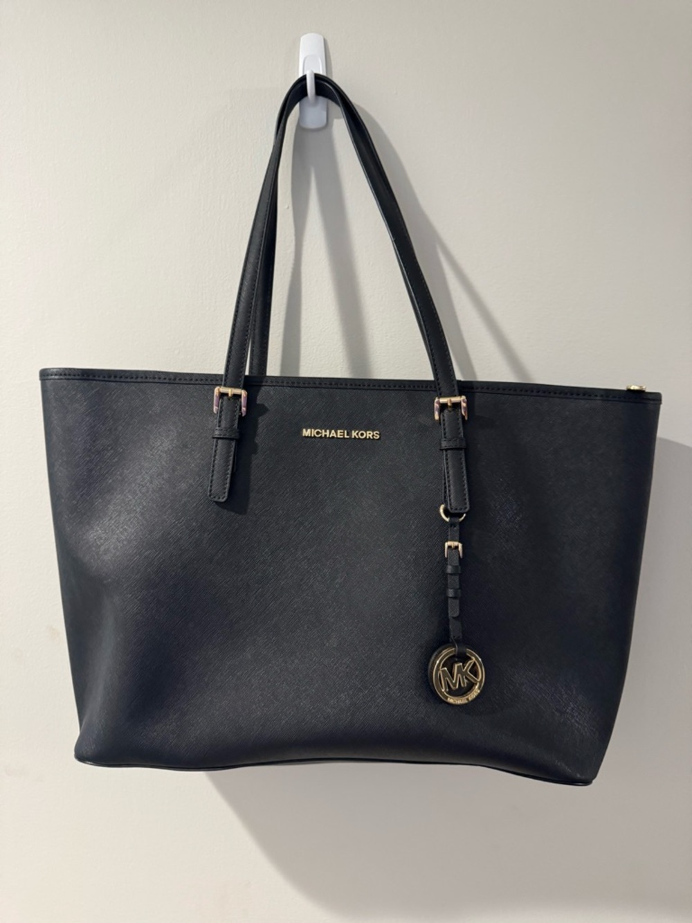 Michael Kors Black Tote with Gold Hardware